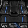imageCAR PASS Heavy Rubber Car Floor Mats Deep Waterproof Car Mats All Weather Universal Trimto Fit Automotive Floor Mats for Car SUV Truck Van Durable Floor Liners Solid Blackblack blue