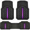 imageCAR PASS Heavy Rubber Car Floor Mats Deep Waterproof Car Mats All Weather Universal Trimto Fit Automotive Floor Mats for Car SUV Truck Van Durable Floor Liners Solid Blackblack purple