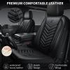 imageCAR PASS 3D Foam Faux Leather Car Seat Covers Front SeatsWaterproof Leather Front Seat Cover for CarUniversal Fit AntiSlip for SUV Truck Sedan AutomotiveArmrest Airbag CompatibleBlack and RedAll Black Leather