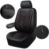 imageCAR PASS 3D Foam Faux Leather Car Seat Covers Front SeatsWaterproof Leather Front Seat Cover for CarUniversal Fit AntiSlip for SUV Truck Sedan AutomotiveArmrest Airbag CompatibleBlack and RedBlack and Red