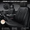 imageCAR PASS 3D Foam Faux Leather Car Seat Covers Front SeatsWaterproof Leather Front Seat Cover for CarUniversal Fit AntiSlip for SUV Truck Sedan AutomotiveArmrest Airbag CompatibleBlack and RedAll Black