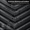 imageCAR PASS 3D Foam Faux Leather Car Seat Covers Front SeatsWaterproof Leather Front Seat Cover for CarUniversal Fit AntiSlip for SUV Truck Sedan AutomotiveArmrest Airbag CompatibleBlack and RedPure Black