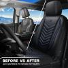imageCAR PASS 3D Foam Faux Leather Car Seat Covers Front SeatsWaterproof Leather Front Seat Cover for CarUniversal Fit AntiSlip for SUV Truck Sedan AutomotiveArmrest Airbag CompatibleBlack and RedBlack and Blue