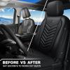 imageCAR PASS 3D Foam Faux Leather Car Seat Covers Front SeatsWaterproof Leather Front Seat Cover for CarUniversal Fit AntiSlip for SUV Truck Sedan AutomotiveArmrest Airbag CompatibleBlack and RedAll Black