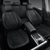 imageCAR PASS 3D Foam Faux Leather Car Seat Covers Front SeatsWaterproof Leather Front Seat Cover for CarUniversal Fit AntiSlip for SUV Truck Sedan AutomotiveArmrest Airbag CompatibleBlack and RedAll Black Leather
