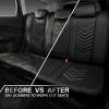 imageCAR PASS 3D Foam Faux Leather Car Seat Covers Front SeatsWaterproof Leather Front Seat Cover for CarUniversal Fit AntiSlip for SUV Truck Sedan AutomotiveArmrest Airbag CompatibleBlack and RedPure Black