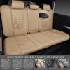 imageCAR PASS 3D Foam Faux Leather Car Seat Covers Front SeatsWaterproof Leather Front Seat Cover for CarUniversal Fit AntiSlip for SUV Truck Sedan AutomotiveArmrest Airbag CompatibleBlack and RedAll Beige