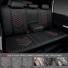 imageCAR PASS 3D Foam Faux Leather Car Seat Covers Front SeatsWaterproof Leather Front Seat Cover for CarUniversal Fit AntiSlip for SUV Truck Sedan AutomotiveArmrest Airbag CompatibleBlack and RedBlack Red Leather