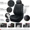 imageCAR PASS 3D Foam Faux Leather Car Seat Covers Front SeatsWaterproof Leather Front Seat Cover for CarUniversal Fit AntiSlip for SUV Truck Sedan AutomotiveArmrest Airbag CompatibleBlack and RedAll Black