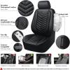 imageCAR PASS 3D Foam Faux Leather Car Seat Covers Front SeatsWaterproof Leather Front Seat Cover for CarUniversal Fit AntiSlip for SUV Truck Sedan AutomotiveArmrest Airbag CompatibleBlack and RedAll Black Leather