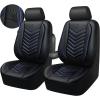 imageCAR PASS 3D Foam Faux Leather Car Seat Covers Front SeatsWaterproof Leather Front Seat Cover for CarUniversal Fit AntiSlip for SUV Truck Sedan AutomotiveArmrest Airbag CompatibleBlack and RedBlack and Blue