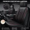 imageCAR PASS 3D Foam Faux Leather Car Seat Covers Front SeatsWaterproof Leather Front Seat Cover for CarUniversal Fit AntiSlip for SUV Truck Sedan AutomotiveArmrest Airbag CompatibleBlack and RedBlack and Red