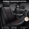 imageCAR PASS 3D Foam Faux Leather Car Seat Covers Front SeatsWaterproof Leather Front Seat Cover for CarUniversal Fit AntiSlip for SUV Truck Sedan AutomotiveArmrest Airbag CompatibleBlack and RedBlack Red Leather