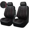 imageCAR PASS 3D Foam Faux Leather Car Seat Covers Front SeatsWaterproof Leather Front Seat Cover for CarUniversal Fit AntiSlip for SUV Truck Sedan AutomotiveArmrest Airbag CompatibleBlack and RedBlack and Red