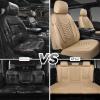 imageCAR PASS 3D Foam Faux Leather Car Seat Covers Front SeatsWaterproof Leather Front Seat Cover for CarUniversal Fit AntiSlip for SUV Truck Sedan AutomotiveArmrest Airbag CompatibleBlack and RedAll Beige