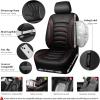 imageCAR PASS 3D Foam PU Leather Car Seat Covers Universal Seat Covers Front 2 for Trucks SUV Sedan Automotive Seat Covers Armrest Airbag Compatible Waterproof Comfortable Faux Nappa Leather Black Redblack and red