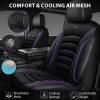 imageCAR PASS 3D Foam PU Leather Car Seat Covers Universal Seat Covers Front 2 for Trucks SUV Sedan Automotive Seat Covers Armrest Airbag Compatible Waterproof Comfortable Faux Nappa Leather Black Redblack purple mesh
