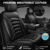 imageCAR PASS 3D Foam PU Leather Car Seat Covers Universal Seat Covers Front 2 for Trucks SUV Sedan Automotive Seat Covers Armrest Airbag Compatible Waterproof Comfortable Faux Nappa Leather Black Redall black