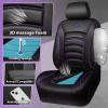 imageCAR PASS 3D Foam PU Leather Car Seat Covers Universal Seat Covers Front 2 for Trucks SUV Sedan Automotive Seat Covers Armrest Airbag Compatible Waterproof Comfortable Faux Nappa Leather Black Redblack purple