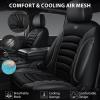 imageCAR PASS 3D Foam PU Leather Car Seat Covers Universal Seat Covers Front 2 for Trucks SUV Sedan Automotive Seat Covers Armrest Airbag Compatible Waterproof Comfortable Faux Nappa Leather Black RedBlack Gray Mesh