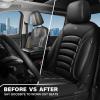 imageCAR PASS 3D Foam PU Leather Car Seat Covers Universal Seat Covers Front 2 for Trucks SUV Sedan Automotive Seat Covers Armrest Airbag Compatible Waterproof Comfortable Faux Nappa Leather Black Redall black