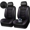 imageCAR PASS 3D Foam PU Leather Car Seat Covers Universal Seat Covers Front 2 for Trucks SUV Sedan Automotive Seat Covers Armrest Airbag Compatible Waterproof Comfortable Faux Nappa Leather Black Redblack purple mesh