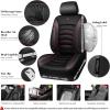 imageCAR PASS 3D Foam PU Leather Car Seat Covers Universal Seat Covers Front 2 for Trucks SUV Sedan Automotive Seat Covers Armrest Airbag Compatible Waterproof Comfortable Faux Nappa Leather Black Redblack red mesh