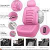 imageCAR PASS 3D Foam PU Leather Car Seat Covers Universal Seat Covers Front 2 for Trucks SUV Sedan Automotive Seat Covers Armrest Airbag Compatible Waterproof Comfortable Faux Nappa Leather Black Redall pink