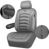 imageCAR PASS 3D Foam PU Leather Car Seat Covers Universal Seat Covers Front 2 for Trucks SUV Sedan Automotive Seat Covers Armrest Airbag Compatible Waterproof Comfortable Faux Nappa Leather Black Redall gray