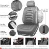 imageCAR PASS 3D Foam PU Leather Car Seat Covers Universal Seat Covers Front 2 for Trucks SUV Sedan Automotive Seat Covers Armrest Airbag Compatible Waterproof Comfortable Faux Nappa Leather Black Redall gray
