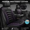 imageCAR PASS 3D Foam PU Leather Car Seat Covers Universal Seat Covers Front 2 for Trucks SUV Sedan Automotive Seat Covers Armrest Airbag Compatible Waterproof Comfortable Faux Nappa Leather Black Redblack purple