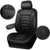 imageCAR PASS 3D Foam PU Leather Car Seat Covers Universal Seat Covers Front 2 for Trucks SUV Sedan Automotive Seat Covers Armrest Airbag Compatible Waterproof Comfortable Faux Nappa Leather Black Redall black