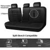 imageCAR PASS 3D Foam PU Leather Car Seat Covers Universal Seat Covers Front 2 for Trucks SUV Sedan Automotive Seat Covers Armrest Airbag Compatible Waterproof Comfortable Faux Nappa Leather Black Redblack rear
