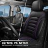 imageCAR PASS 3D Foam PU Leather Car Seat Covers Universal Seat Covers Front 2 for Trucks SUV Sedan Automotive Seat Covers Armrest Airbag Compatible Waterproof Comfortable Faux Nappa Leather Black Redblack purple
