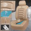 imageCAR PASS 3D Foam PU Leather Car Seat Covers Universal Seat Covers Front 2 for Trucks SUV Sedan Automotive Seat Covers Armrest Airbag Compatible Waterproof Comfortable Faux Nappa Leather Black Redbeige
