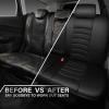 imageCAR PASS 3D Foam PU Leather Car Seat Covers Universal Seat Covers Front 2 for Trucks SUV Sedan Automotive Seat Covers Armrest Airbag Compatible Waterproof Comfortable Faux Nappa Leather Black Redblack rear