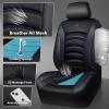 imageCAR PASS 3D Foam PU Leather Car Seat Covers Universal Seat Covers Front 2 for Trucks SUV Sedan Automotive Seat Covers Armrest Airbag Compatible Waterproof Comfortable Faux Nappa Leather Black Redblack blue mesh