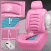 imageCAR PASS 3D Foam PU Leather Car Seat Covers Universal Seat Covers Front 2 for Trucks SUV Sedan Automotive Seat Covers Armrest Airbag Compatible Waterproof Comfortable Faux Nappa Leather Black Redall pink