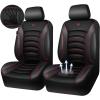 imageCAR PASS 3D Foam PU Leather Car Seat Covers Universal Seat Covers Front 2 for Trucks SUV Sedan Automotive Seat Covers Armrest Airbag Compatible Waterproof Comfortable Faux Nappa Leather Black Redblack red mesh