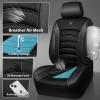 imageCAR PASS 3D Foam PU Leather Car Seat Covers Universal Seat Covers Front 2 for Trucks SUV Sedan Automotive Seat Covers Armrest Airbag Compatible Waterproof Comfortable Faux Nappa Leather Black RedBlack Gray Mesh