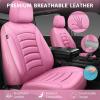 imageCAR PASS 3D Foam PU Leather Car Seat Covers Universal Seat Covers Front 2 for Trucks SUV Sedan Automotive Seat Covers Armrest Airbag Compatible Waterproof Comfortable Faux Nappa Leather Black Redall pink