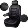 imageCAR PASS 3D Foam PU Leather Car Seat Covers Universal Seat Covers Front 2 for Trucks SUV Sedan Automotive Seat Covers Armrest Airbag Compatible Waterproof Comfortable Faux Nappa Leather Black Redblack purple