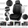imageCAR PASS 3D Foam PU Leather Car Seat Covers Universal Seat Covers Front 2 for Trucks SUV Sedan Automotive Seat Covers Armrest Airbag Compatible Waterproof Comfortable Faux Nappa Leather Black Redall black