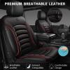 imageCAR PASS 3D Foam PU Leather Car Seat Covers Universal Seat Covers Front 2 for Trucks SUV Sedan Automotive Seat Covers Armrest Airbag Compatible Waterproof Comfortable Faux Nappa Leather Black Redblack and red