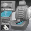 imageCAR PASS 3D Foam PU Leather Car Seat Covers Universal Seat Covers Front 2 for Trucks SUV Sedan Automotive Seat Covers Armrest Airbag Compatible Waterproof Comfortable Faux Nappa Leather Black Redall gray