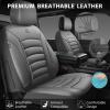 imageCAR PASS 3D Foam PU Leather Car Seat Covers Universal Seat Covers Front 2 for Trucks SUV Sedan Automotive Seat Covers Armrest Airbag Compatible Waterproof Comfortable Faux Nappa Leather Black Redall gray