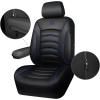 imageCAR PASS 3D Foam PU Leather Car Seat Covers Universal Seat Covers Front 2 for Trucks SUV Sedan Automotive Seat Covers Armrest Airbag Compatible Waterproof Comfortable Faux Nappa Leather Black Redblack blue