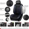 imageCAR PASS 3D Foam PU Leather Car Seat Covers Universal Seat Covers Front 2 for Trucks SUV Sedan Automotive Seat Covers Armrest Airbag Compatible Waterproof Comfortable Faux Nappa Leather Black Redblack blue mesh
