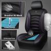 imageCAR PASS 3D Foam PU Leather Car Seat Covers Universal Seat Covers Front 2 for Trucks SUV Sedan Automotive Seat Covers Armrest Airbag Compatible Waterproof Comfortable Faux Nappa Leather Black Redblack purple mesh