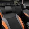 imageCAR PASS Jelly Leather Car Seat Covers Full SetWaterproof Automotive Seat Covers for Cars SUV Sedan TruckAirbag CompatibleSporty Universal Fit for Cute Women Girl Black and RedBlack Orange